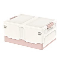 Ящик пластиковый складной белый, дно розовое, 480х360х240 мм в Архангельске