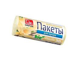 Мешки для мусора 30 л, ароматизированные, Ваниль, бежевые, в рулоне 20 шт., ПНД, 9 мкм, 560х530 мм, GRIFON Aroma, 101-020 V в Архангельске