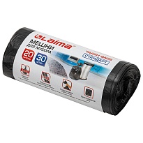 Мешки для мусора 20 л, черные, в рулоне 30 шт., ПНД, 8 мкм, 500х450 мм, LAIMA, 601376 в Архангельске