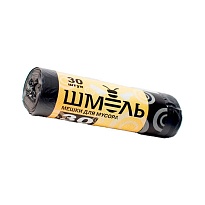 Мешки для мусора 30 л, черные, в рулоне 30 шт., ПНД, 7 мкм, 600х500 мм, ШМЕЛЬ, 4625 в Архангельске