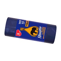 Мешки для мусора 160 л, синие, рулон 10 шт., ПВД, 35 мкм, 1100х900 мм, Уфа Пак, МВ1755 (МВ 160-10ср) в Архангельске