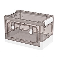 Ящик пластиковый складной прозрачный коричневый, дно белое, 360х235х230 мм, с колесиками в Архангельске Ящик пластиковый складной прозрачный коричневый, дно белое, 360х235х230 мм, с колесиками в Архангельске