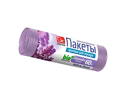 Мешки для мусора 60 л, ароматизированные, Лаванда, сиреневые, в рулоне 20 шт., ПНД, 9 мкм, 650х550 мм, GRIFON Aroma, 101-023 La в Архангельске