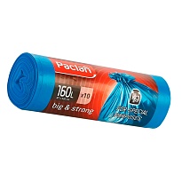 Мешки для мусора 160 л, синие, в рулоне 10 шт., ПВД, 21 мкм, 1200х870 мм, PACLAN Big&Strong, 604075 в Архангельске