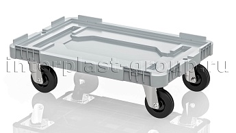 Тележка пластиковая сплошная без тормозов серая в Архангельске Тележка пластиковая сплошная без тормозов серая в Архангельске