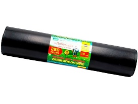 Мешки для мусора 280 л, ароматизированные, черные, в рулоне 10 шт., ПВД 110 мкм, 1400х930 мм, Добрыня, Dob28010black в Архангельске