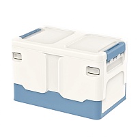 Ящик пластиковый складной белый, дно синее, 370х240х240 мм в Архангельске