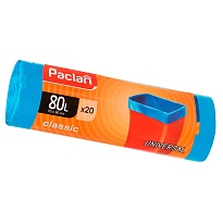Мешки для мусора 80 л, синие, в рулоне 20 шт., ПНД, 12 мкм, 900х700 мм, PACLAN Classic, 606335 в Архангельске