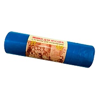 Мешки для мусора 100 л, с завязками, синие, в рулоне 10 шт., ПВД, 40 мкм, 840х670 мм, Концепция Быта Vitalux, 604933 в Архангельске