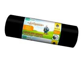 Мешки для мусора 180 л, ароматизированные, черные, в рулоне 10 шт., ПВД, 100 мкм, 1100х930 мм, Добрыня, Dob18010black в Архангельске